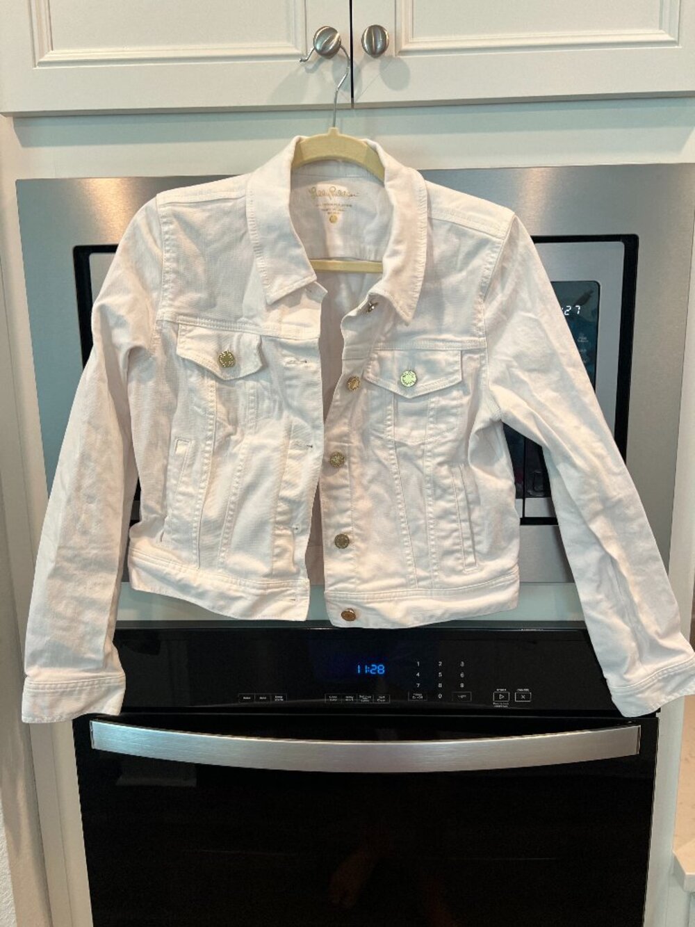 Lilly Pulitzer White Stretch Denim Jacket | Medium
